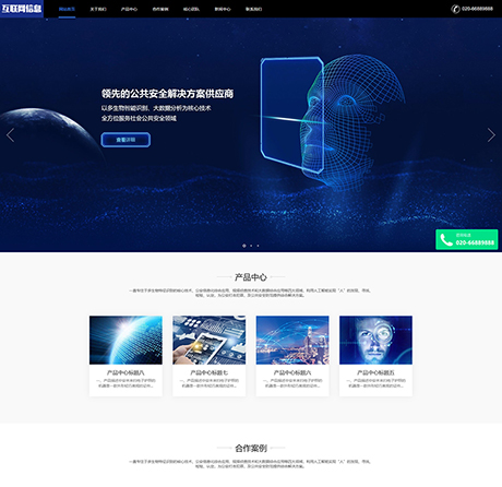 互聯(lián)網(wǎng)信息數(shù)據(jù)安全防護(hù)類網(wǎng)站模板